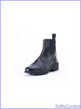 Lightweight Synthetic Vega Leather Equestrian Paddock Boots Ankle Zip